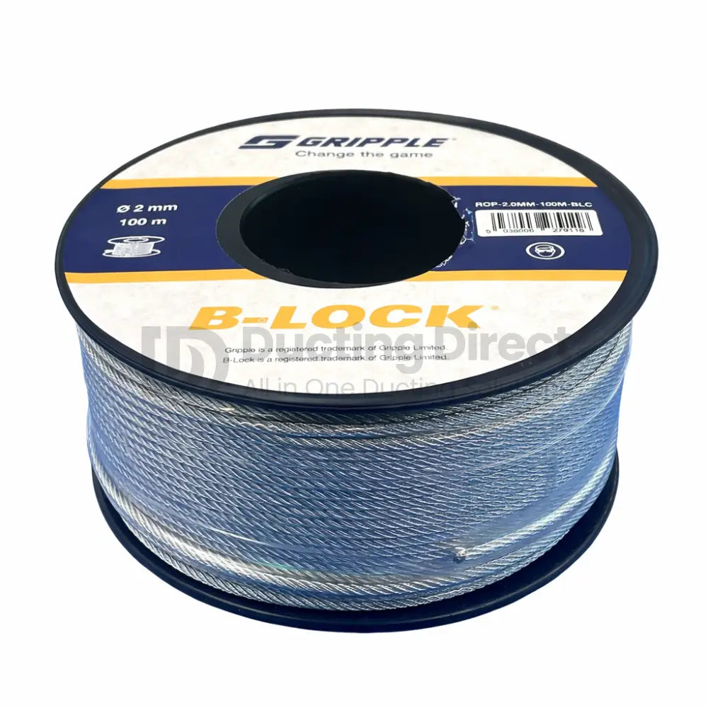 Buy Gripple B-Lock Wire Rope | 100m x 2mm | Ducting Direct